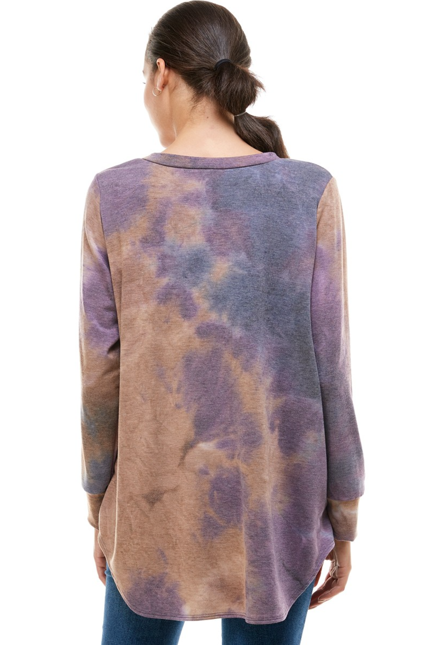 •JONI - NEBULA• long sleeve tie dye tunic