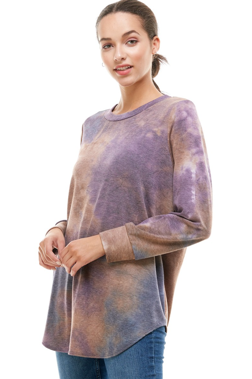 •JONI - NEBULA• long sleeve tie dye tunic