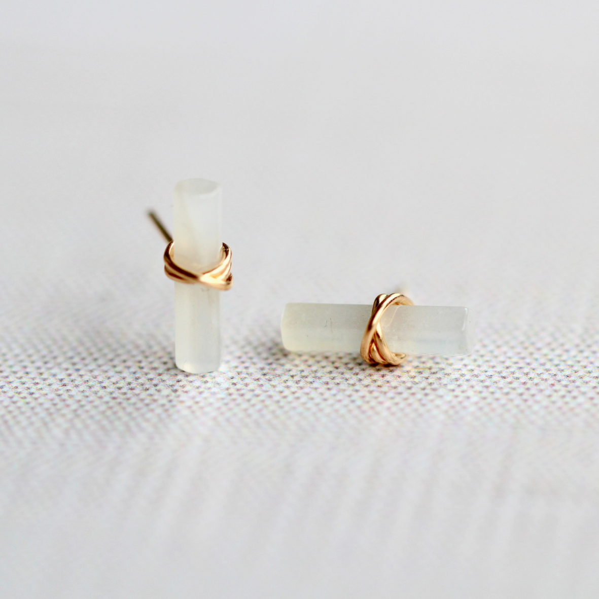 •BIRCH• moonstone + gold stud earrings