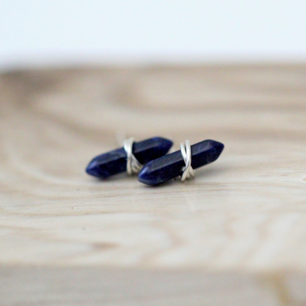 •CREST• sodalite + silver stud earrings