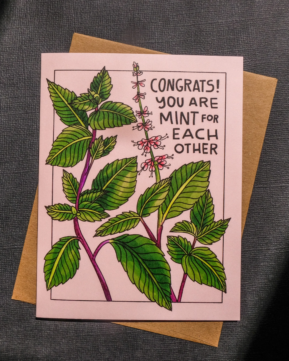 •MINT FOR EACH OTHER• congratulations card