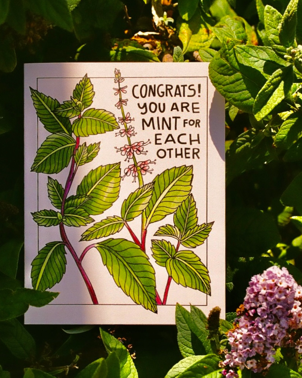 •MINT FOR EACH OTHER• congratulations card