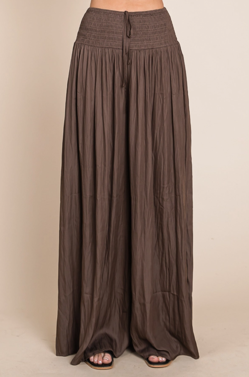 •ASANA• smocked waist wide leg pants