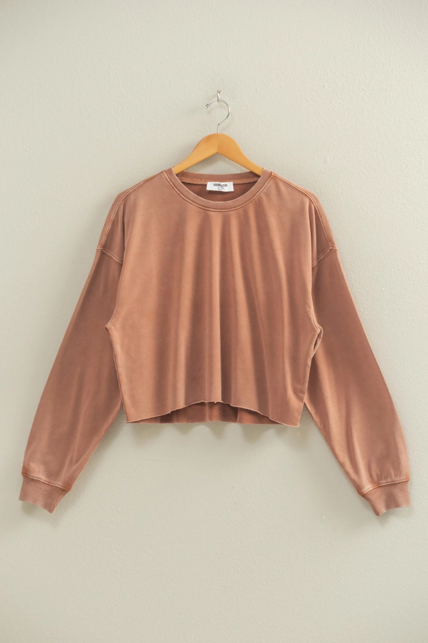 •BROOKS• cropped crew neck sweatshirt