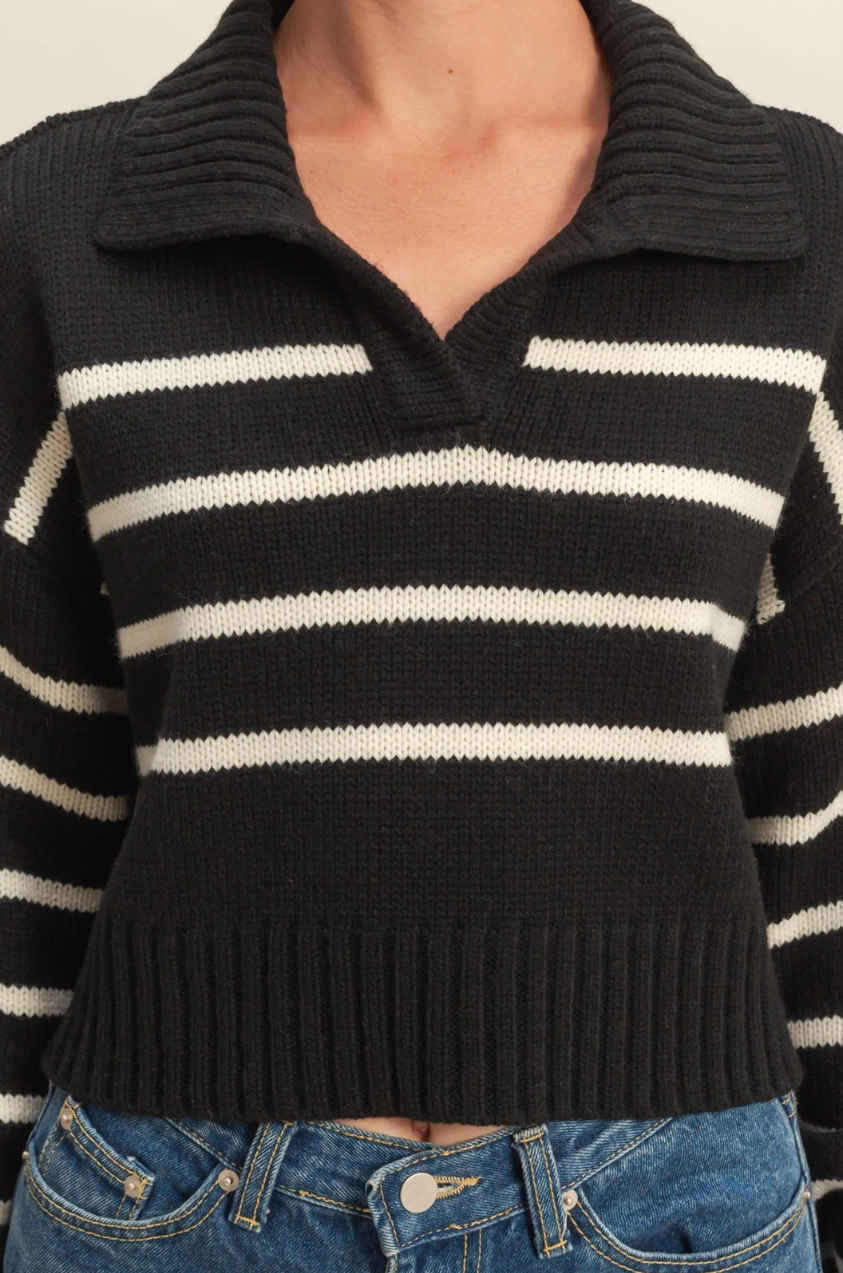 •TUESDAY• striped sweater knit top