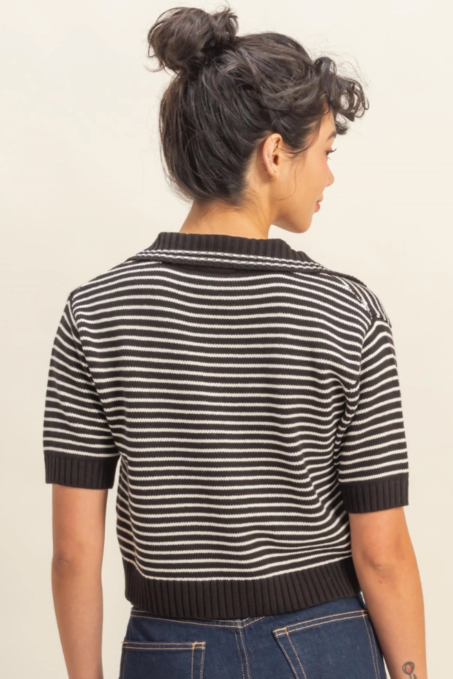 •LYDIA• collared short sleeve top