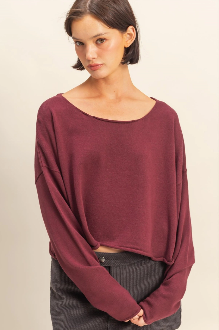 •BAILEY• wide neck lightweight sweater