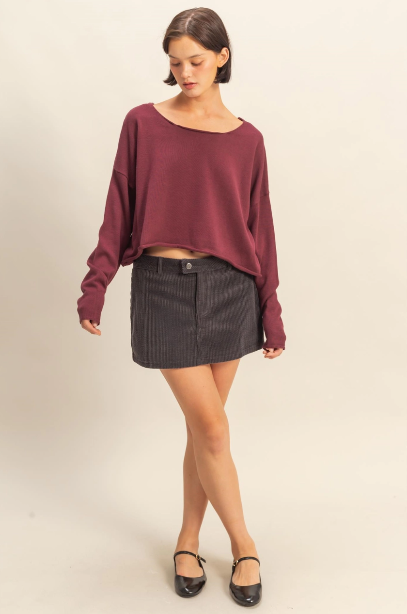 •BAILEY• wide neck lightweight sweater