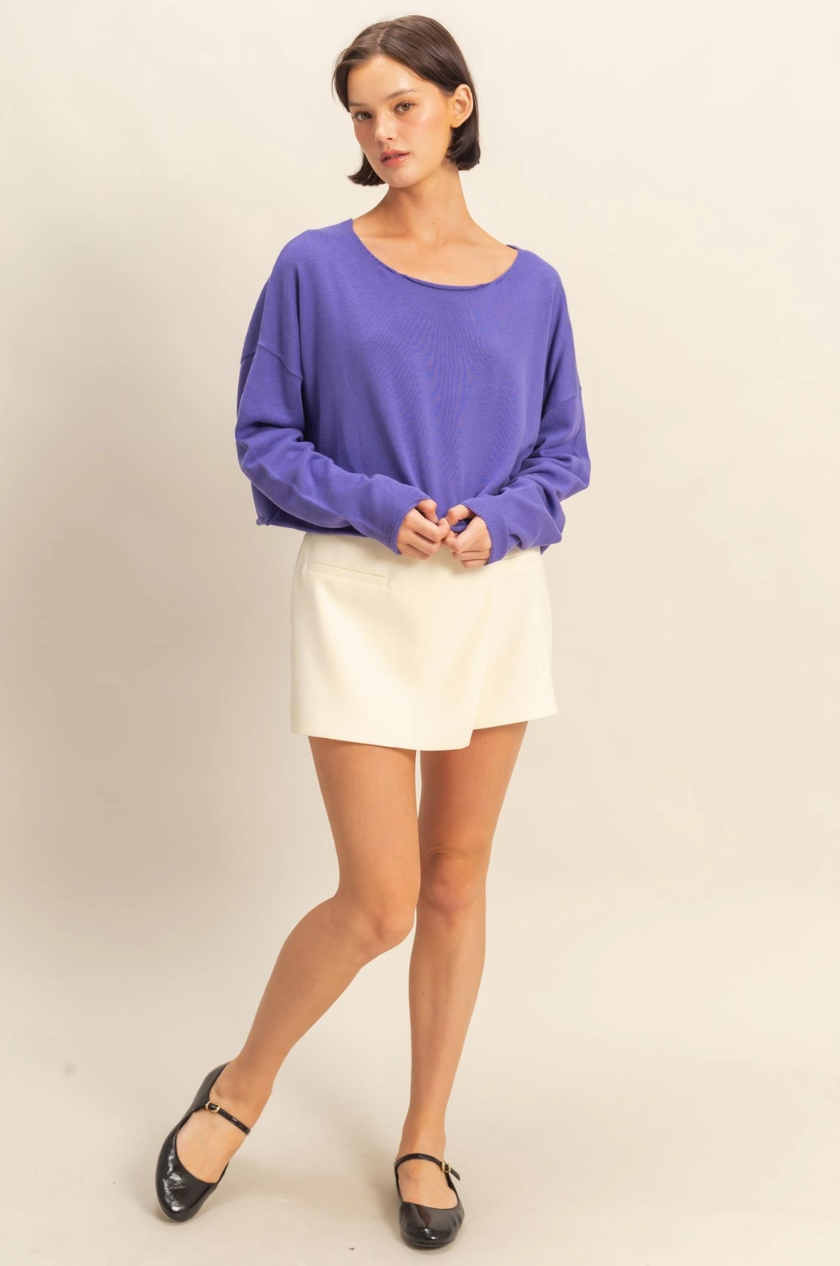 •BAILEY• wide neck lightweight sweater