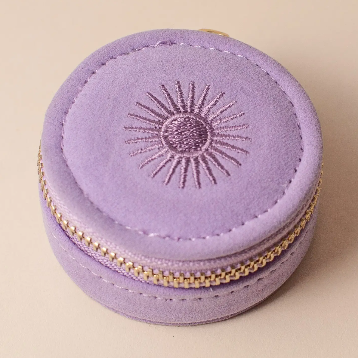 •SUNBURST - LAVENDER• mini travel jewelry case