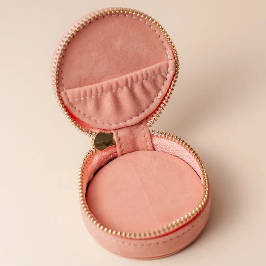 •SUNBURST - ROSE• mini travel jewelry case