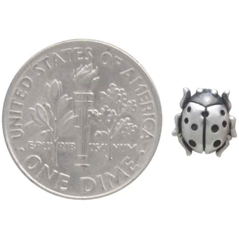 •SMALL LADYBUG• recycled silver stud earrings