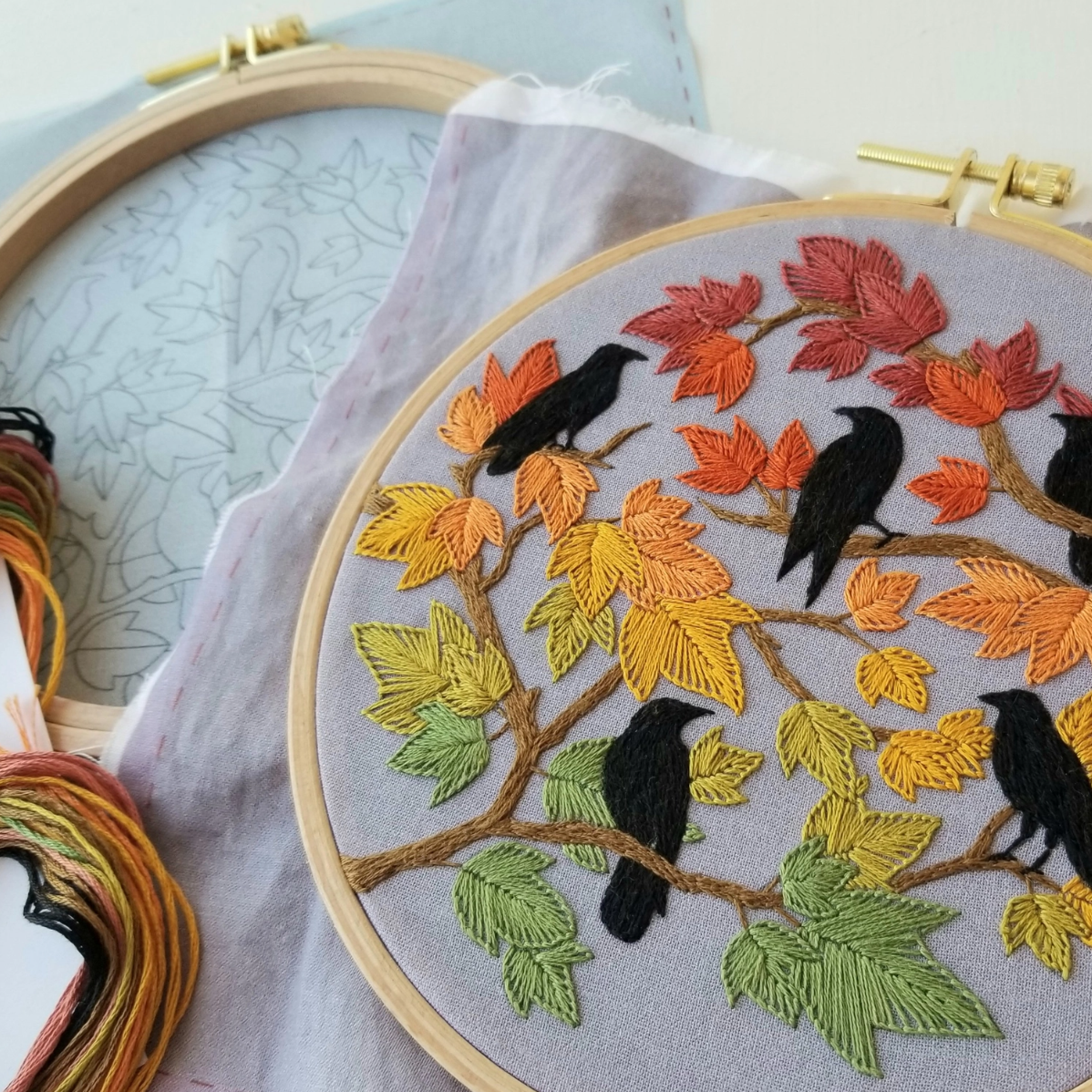 •AUTUMN BIRDS• beginner-ish friendly embroidery kit
