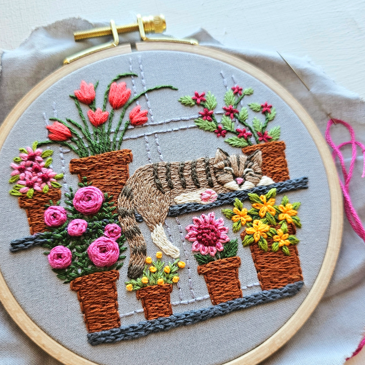 •CATNAP• beginner-ish friendly embroidery kit