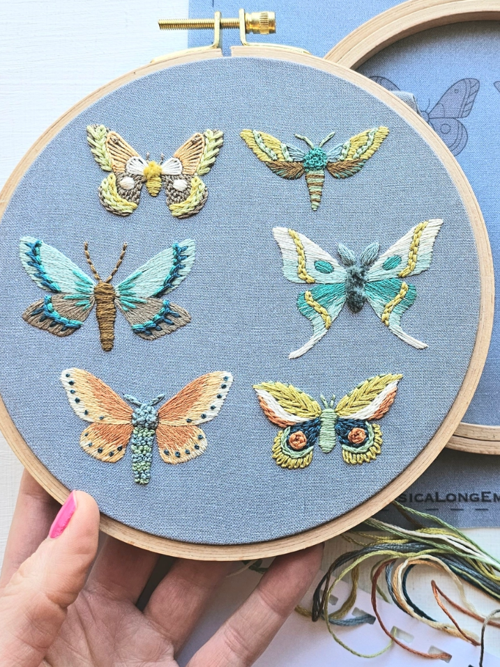 •MOTH SAMPLER• intermediate embroidery kit