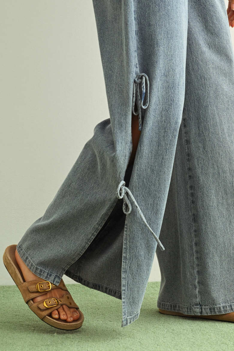 •AIKO• side tie denim pants