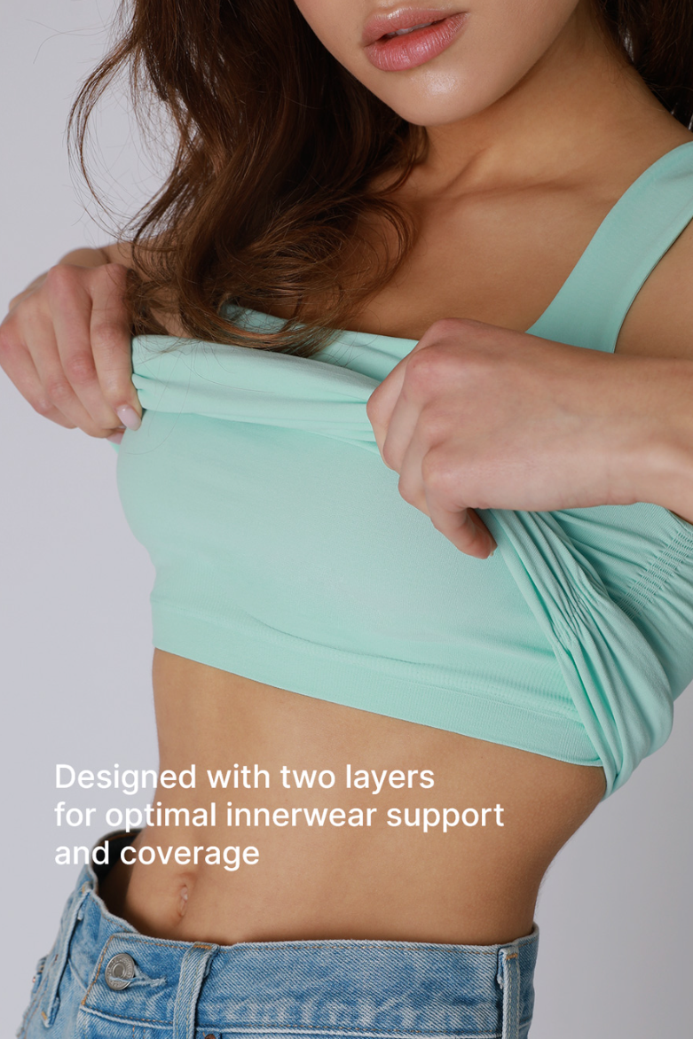 •CLEAN LINE SQUARE NECK• shirred tank top (USA)