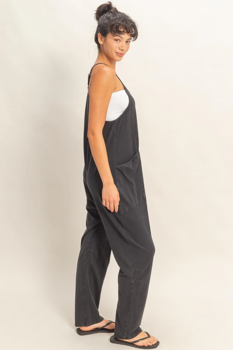 •BRIE• mineral washed cotton blend jumpsuit