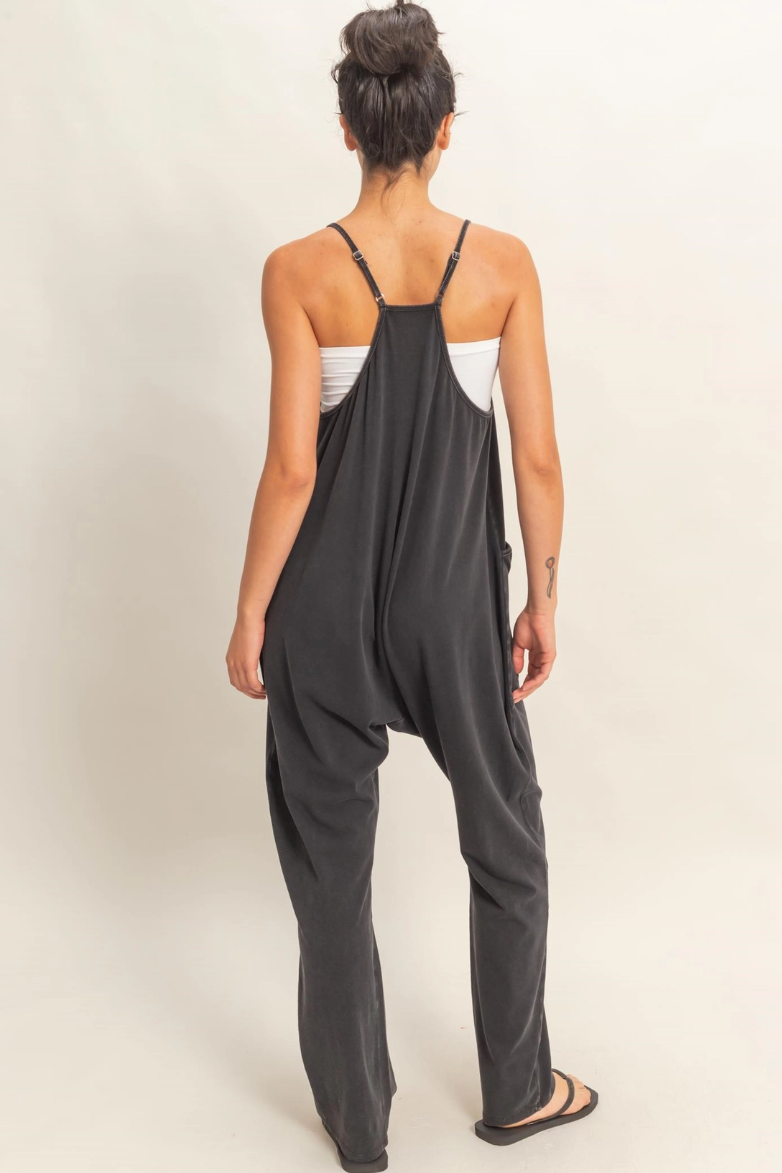 •BRIE• mineral washed cotton blend jumpsuit
