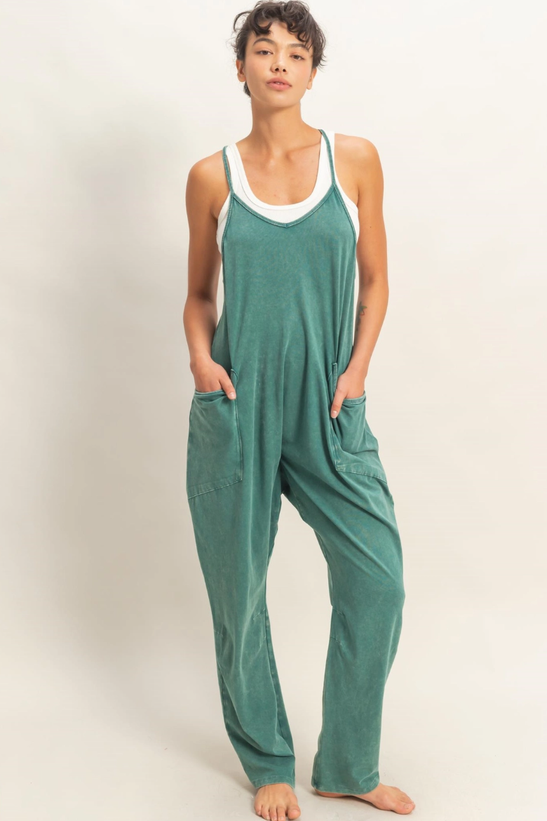 •BRIE• mineral washed cotton blend jumpsuit