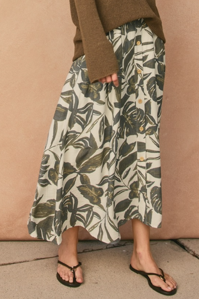 •LEVU• button front midi skirt