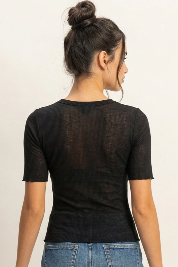 •MADDY• sheer ribbed top