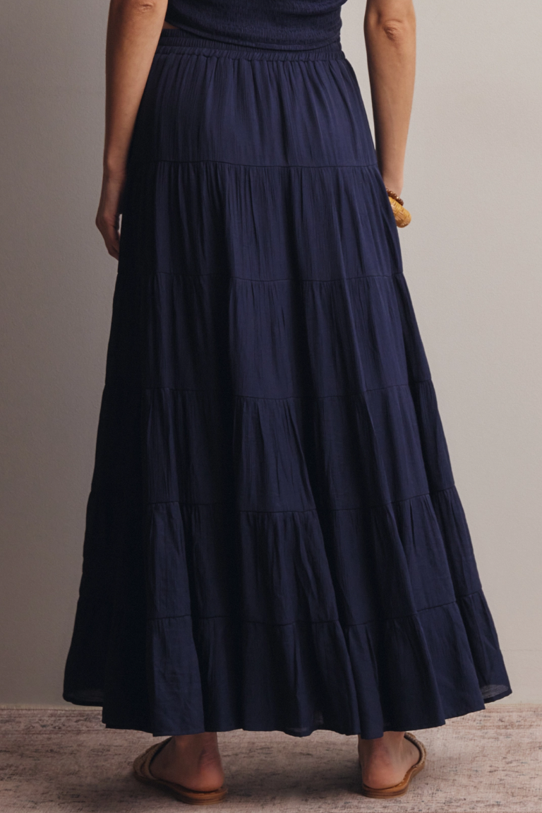 •MAEVE• tencel blend tiered maxi skirt