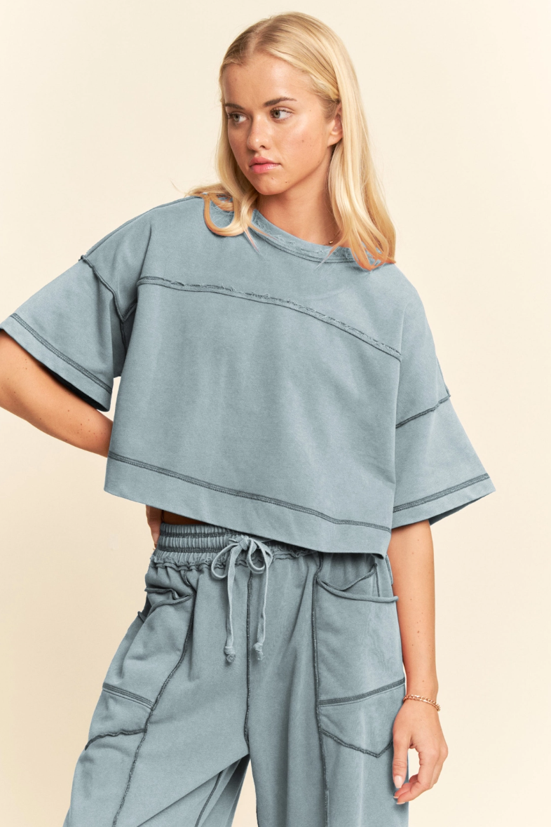 •CASEY• mineral washed top & pants separates