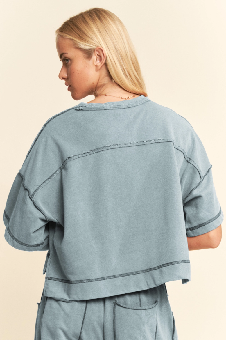 •CASEY• mineral washed top & pants separates