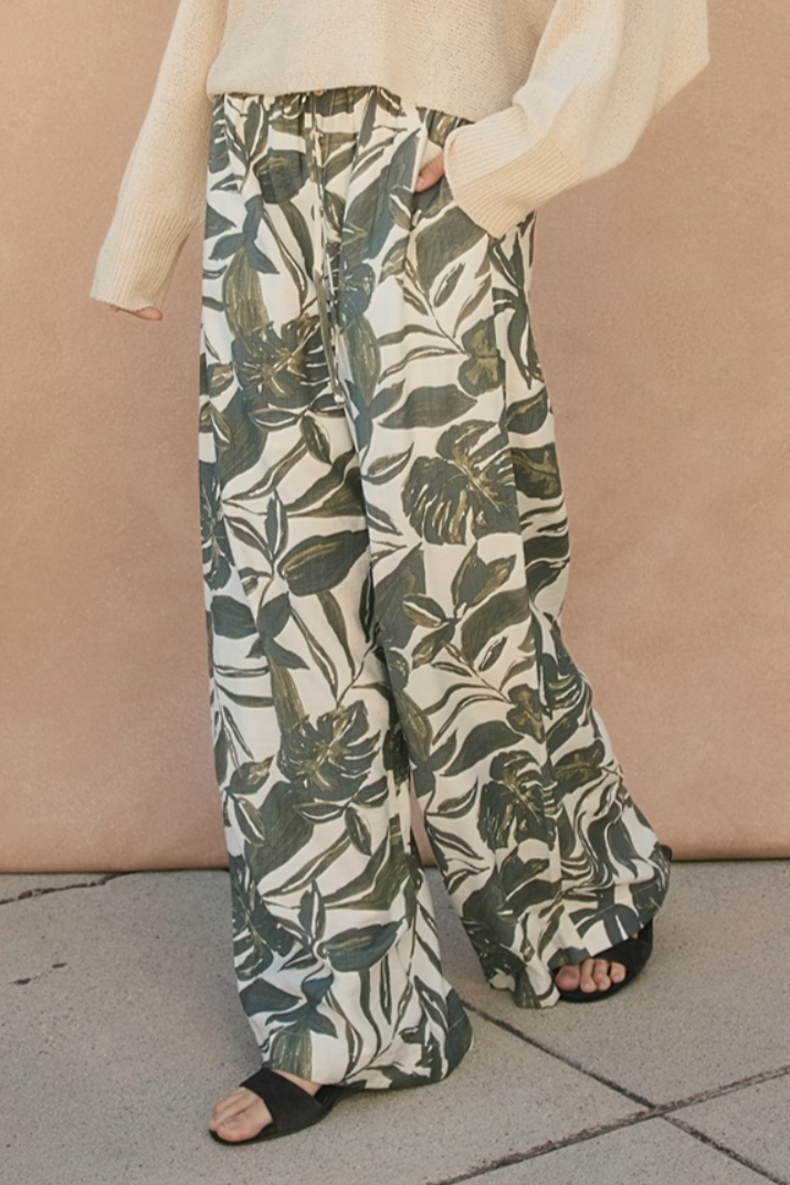 •LEVU• button front wide leg pants