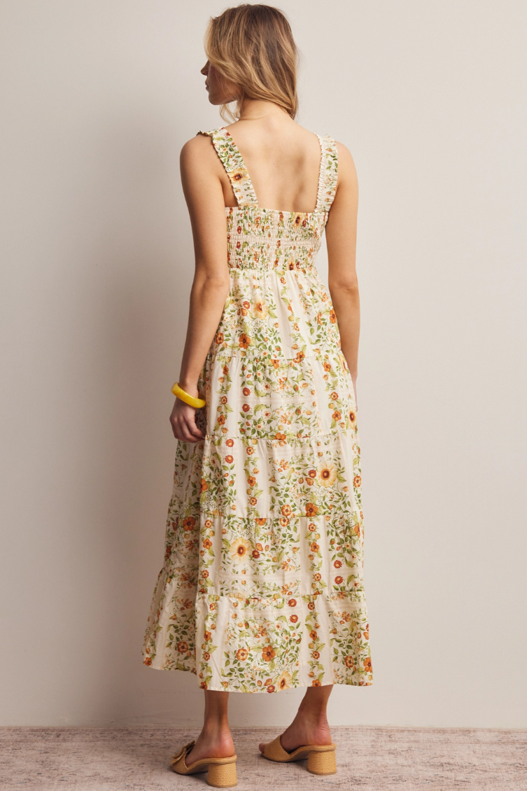 •MILLIE• floral smocked cotton midi dress