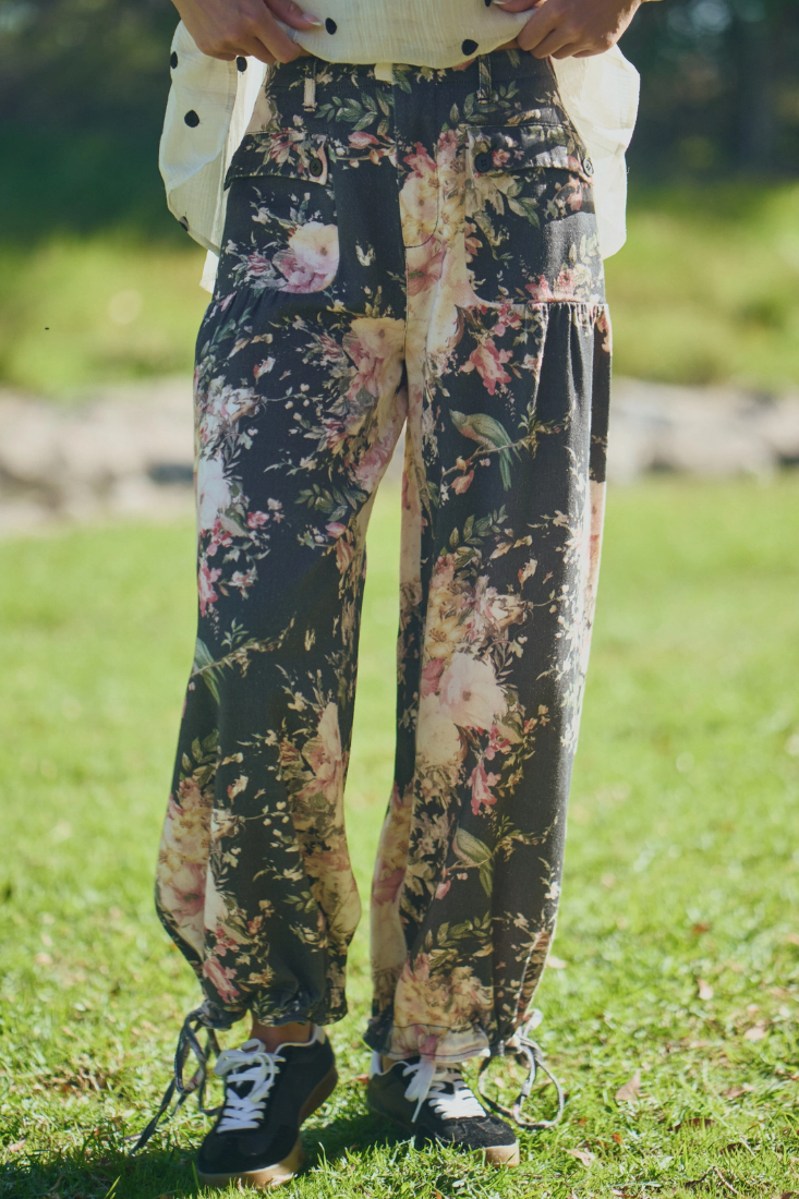 •MANET• floral cotton blend cargo pants