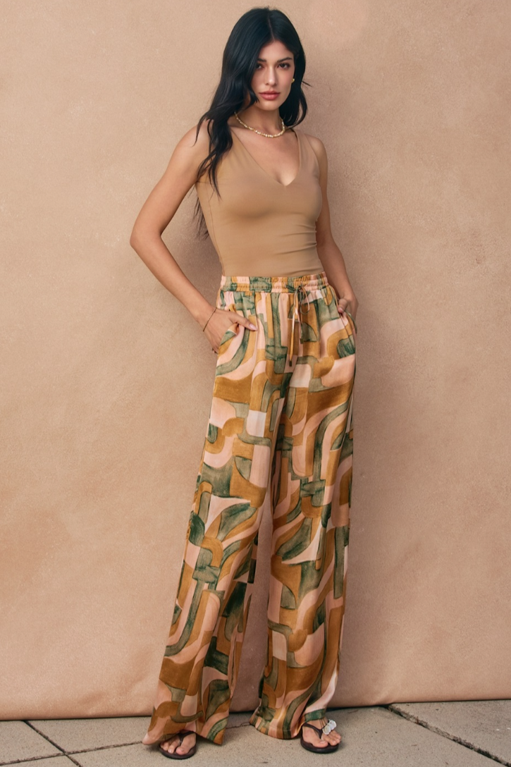 •ADOBE• satin wide leg pants