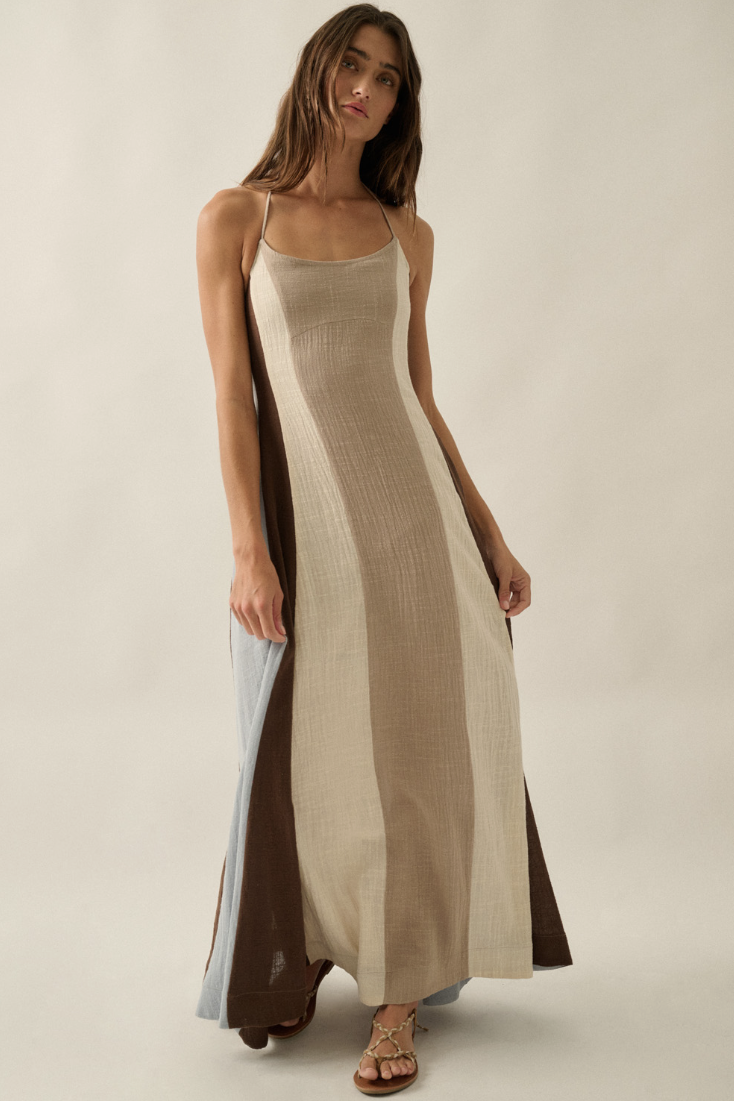 •SAHARA• cotton gauze halter maxi dress