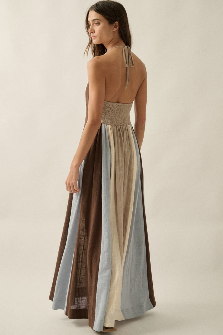 •SAHARA• cotton gauze halter maxi dress