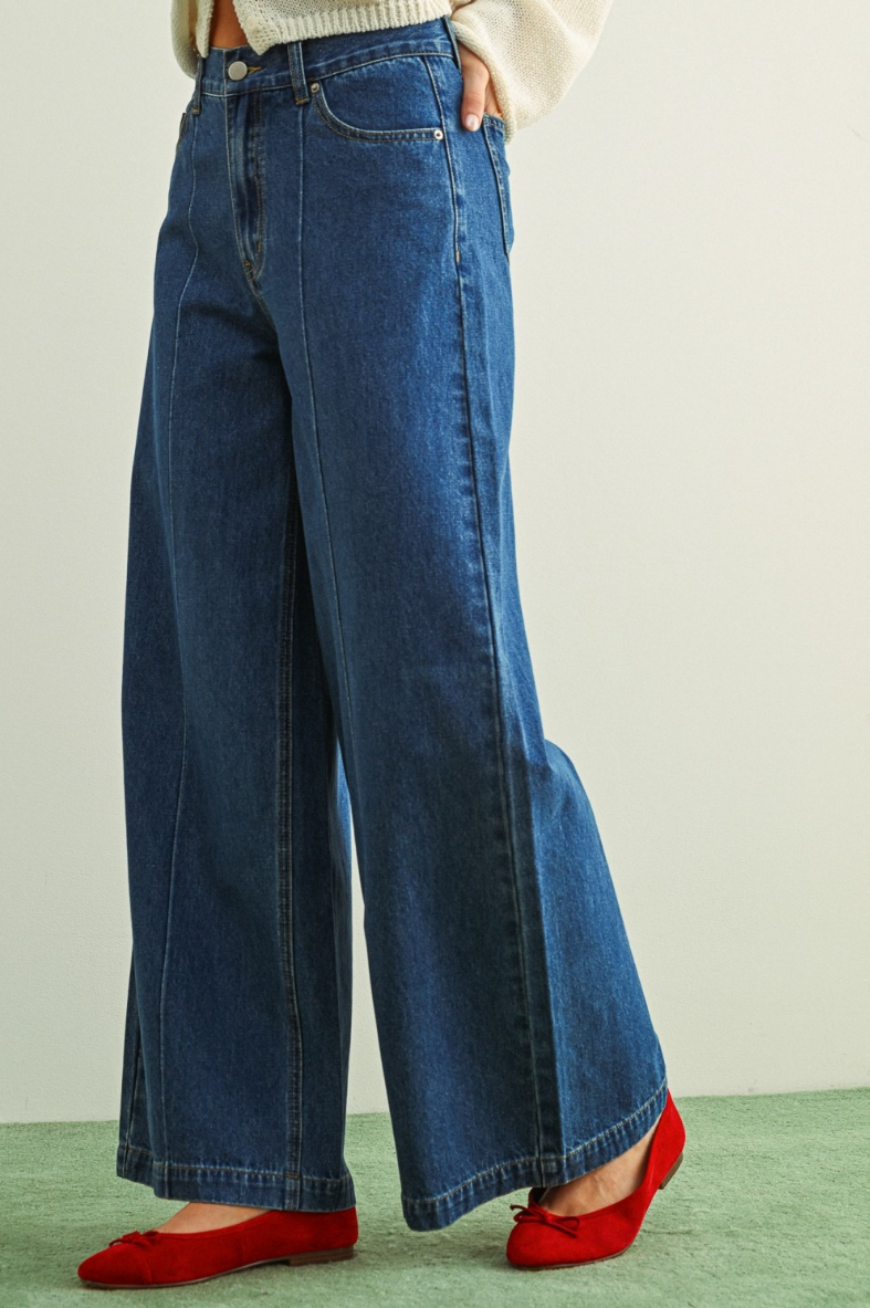 •MICAH• front seam wide leg denim pants