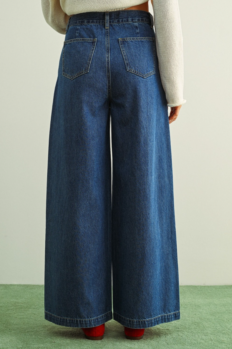 •MICAH• front seam wide leg denim pants
