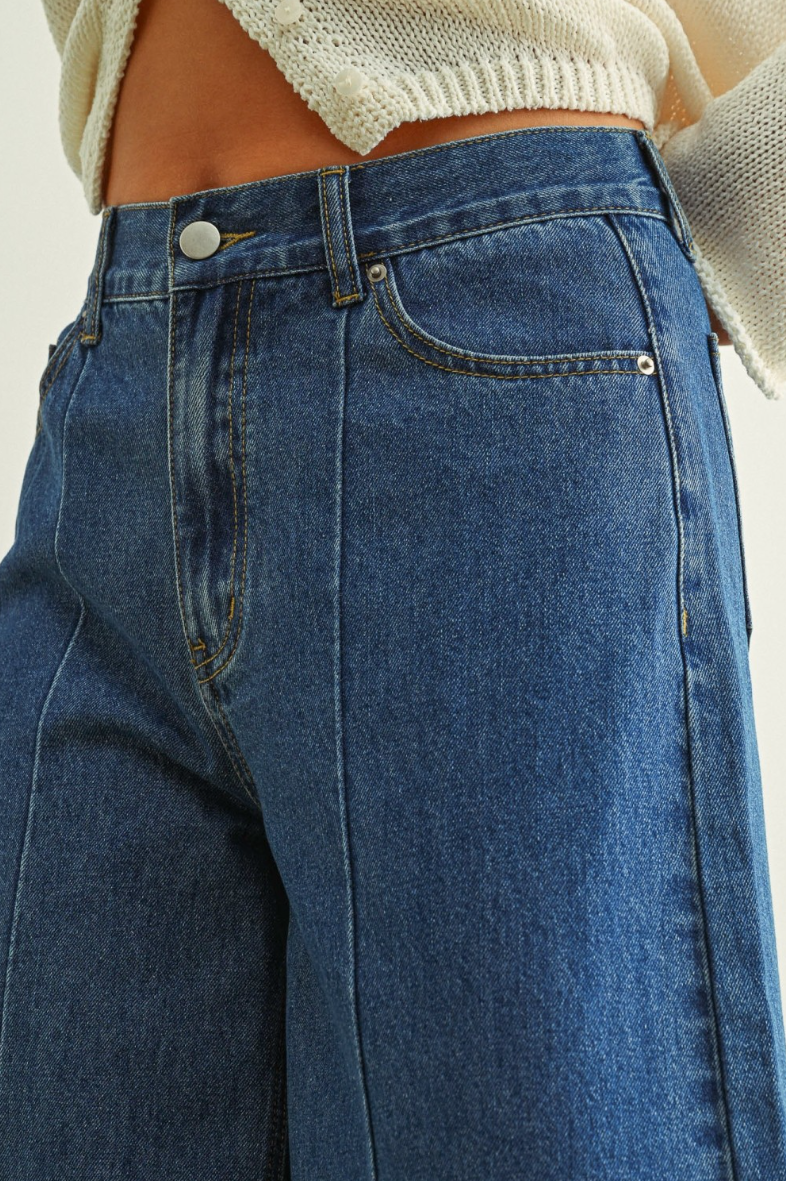 •MICAH• front seam wide leg denim pants