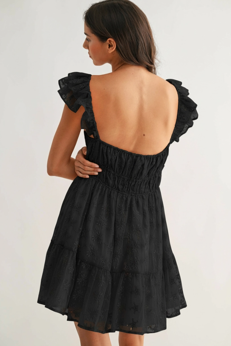 •EMMA• floral eyelet embroidered mini dress