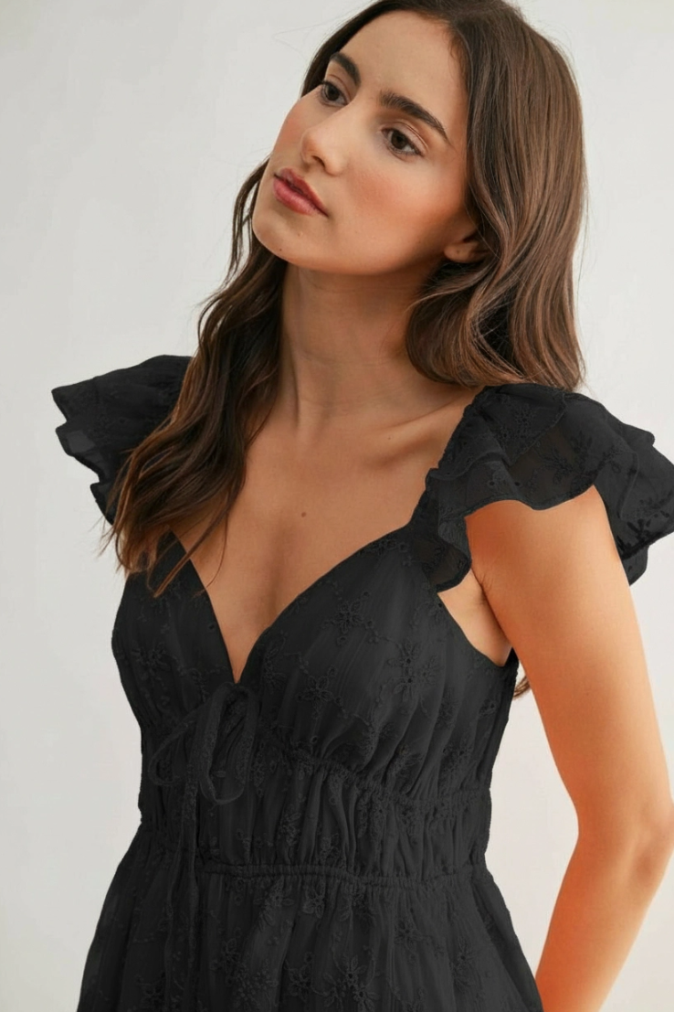 •EMMA• floral eyelet embroidered mini dress
