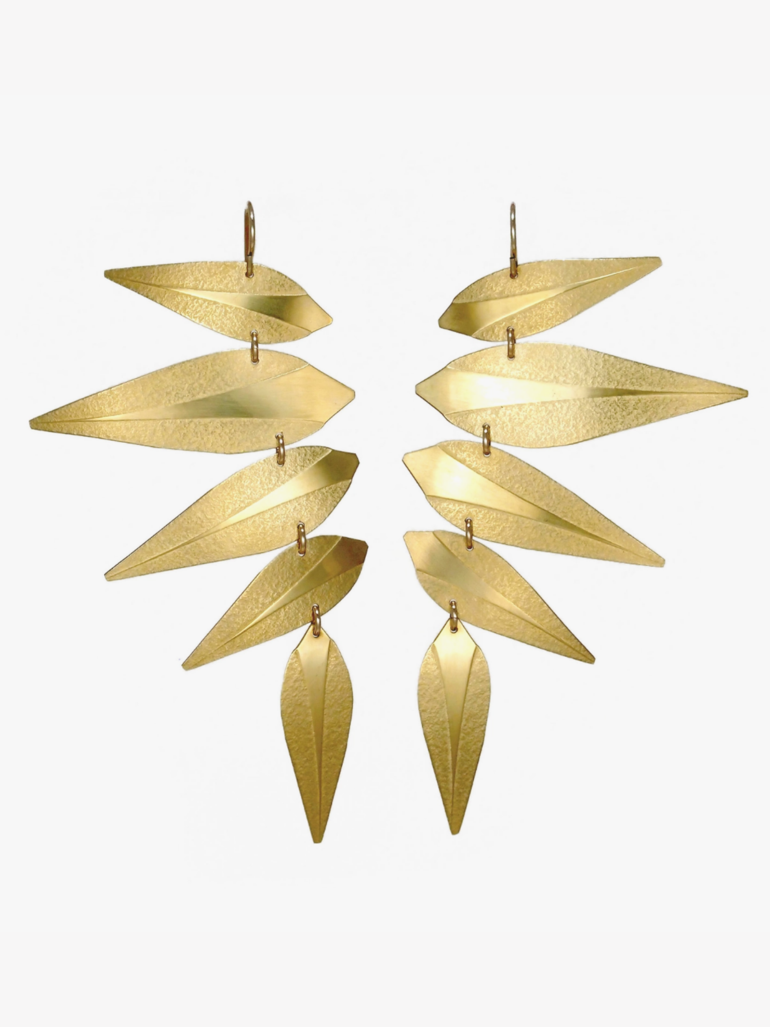 •MAXIMA LEAF PUNK• gold dangle earrings