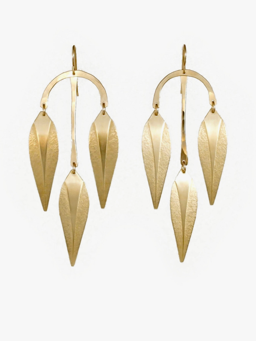 •SMALL WILLOW• gold dangle earrings