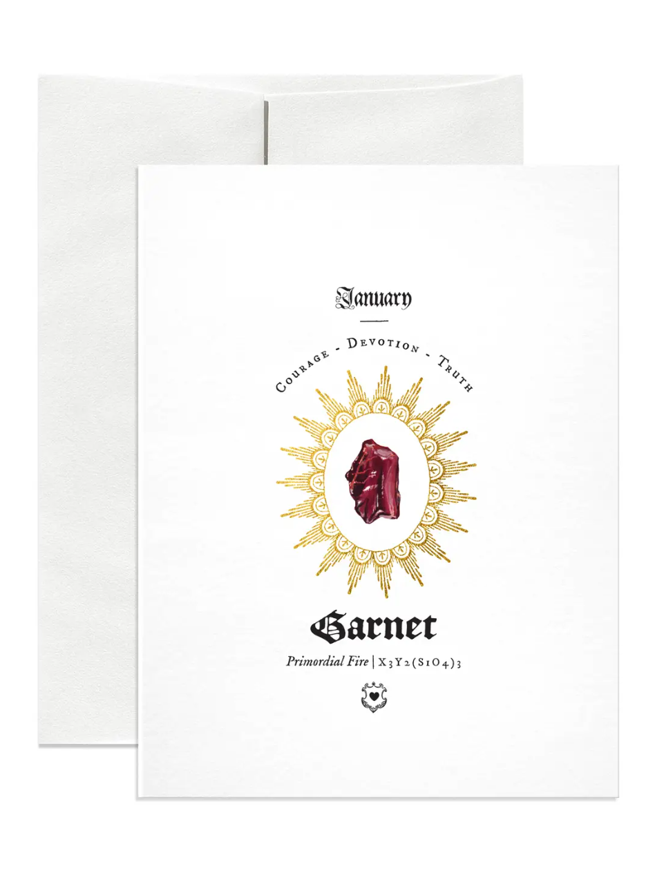•JANUARY BIRTHSTONE• foil greeting card