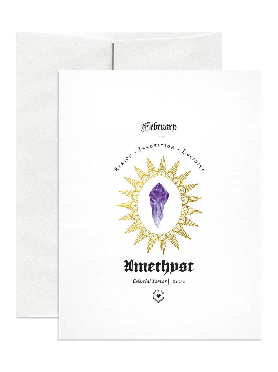 •FEBRUARY BIRTHSTONE• foil greeting card