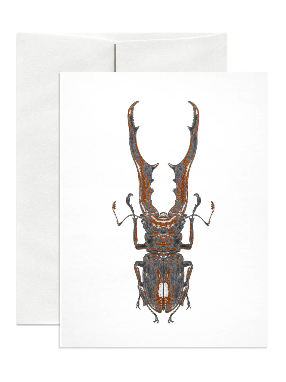 •STAG BEETLE• foil greeting card