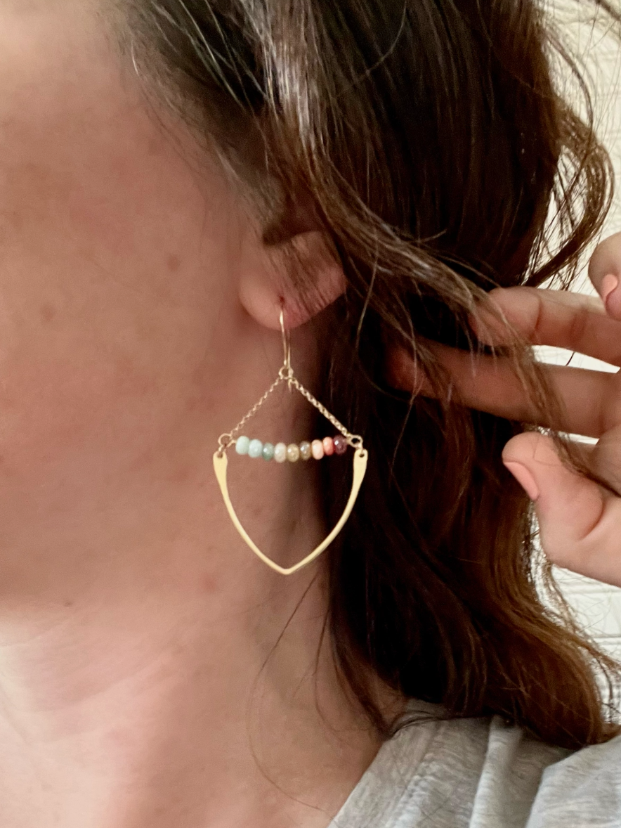 •AMBROSIA• peruvian opal + gold earrings