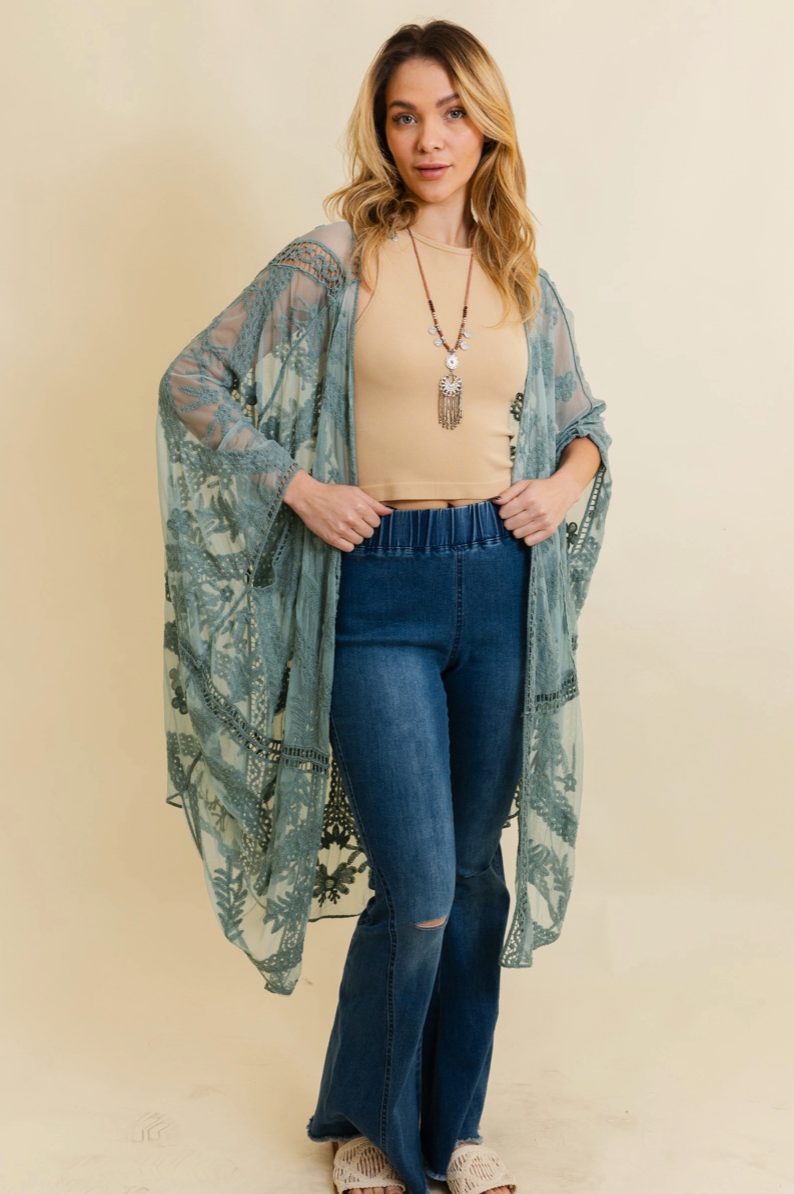 •LOIRE• botanical embroidered cardi