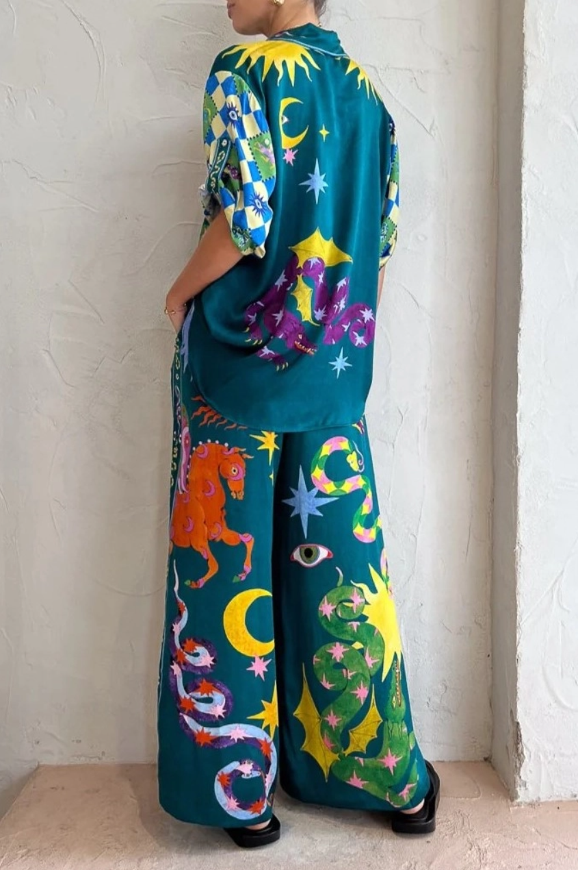 •PHANTASMIC• satin woven top & pants separates