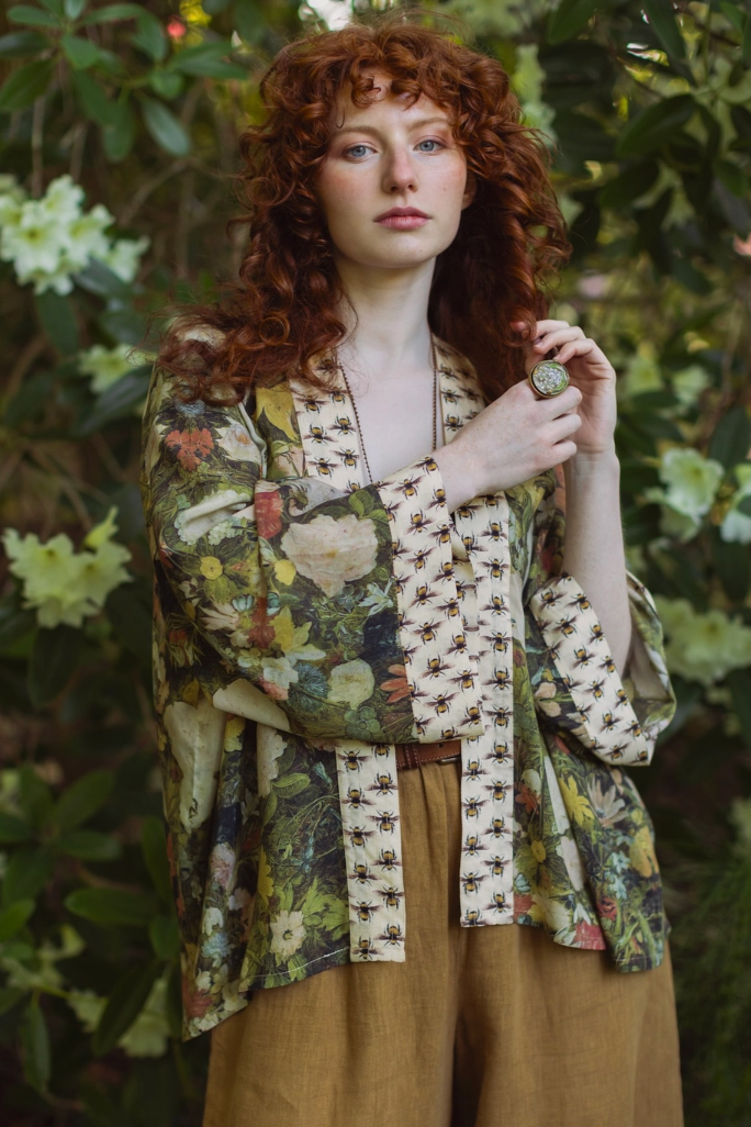 •I DREAM IN FLOWERS•  cropped bamboo cardigan