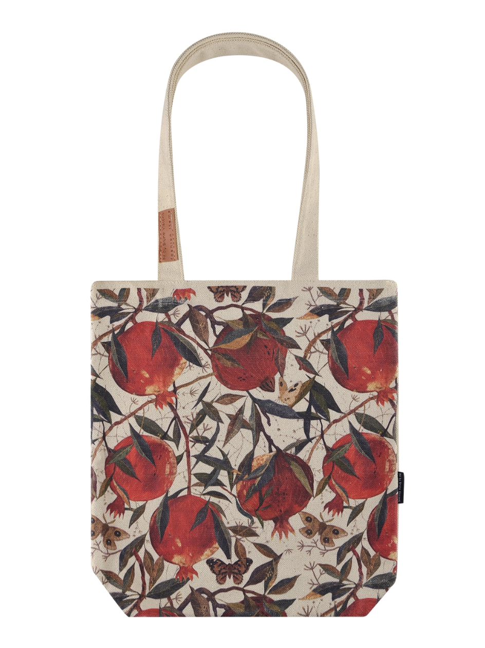 •POMEGRANATE• gusseted canvas shopper